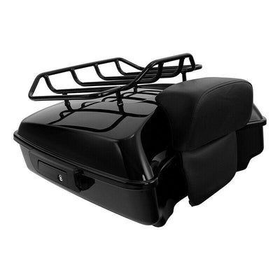 Black Chopped Pack Trunk Backrest Rack Fit For Harley Tour Pak Road Glide 14-22 - Moto Life Products