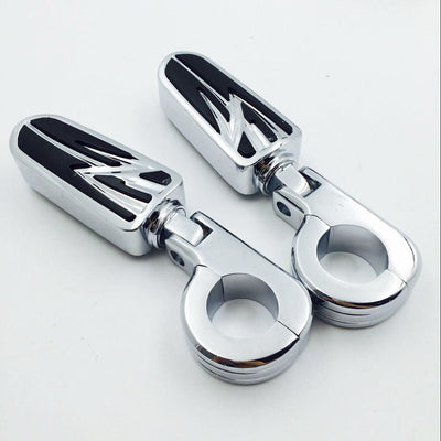 1 1 1/4" Highway Flame Foot Pegs P Clamps For Harley Sportster 883 1340 XL1200 - Moto Life Products