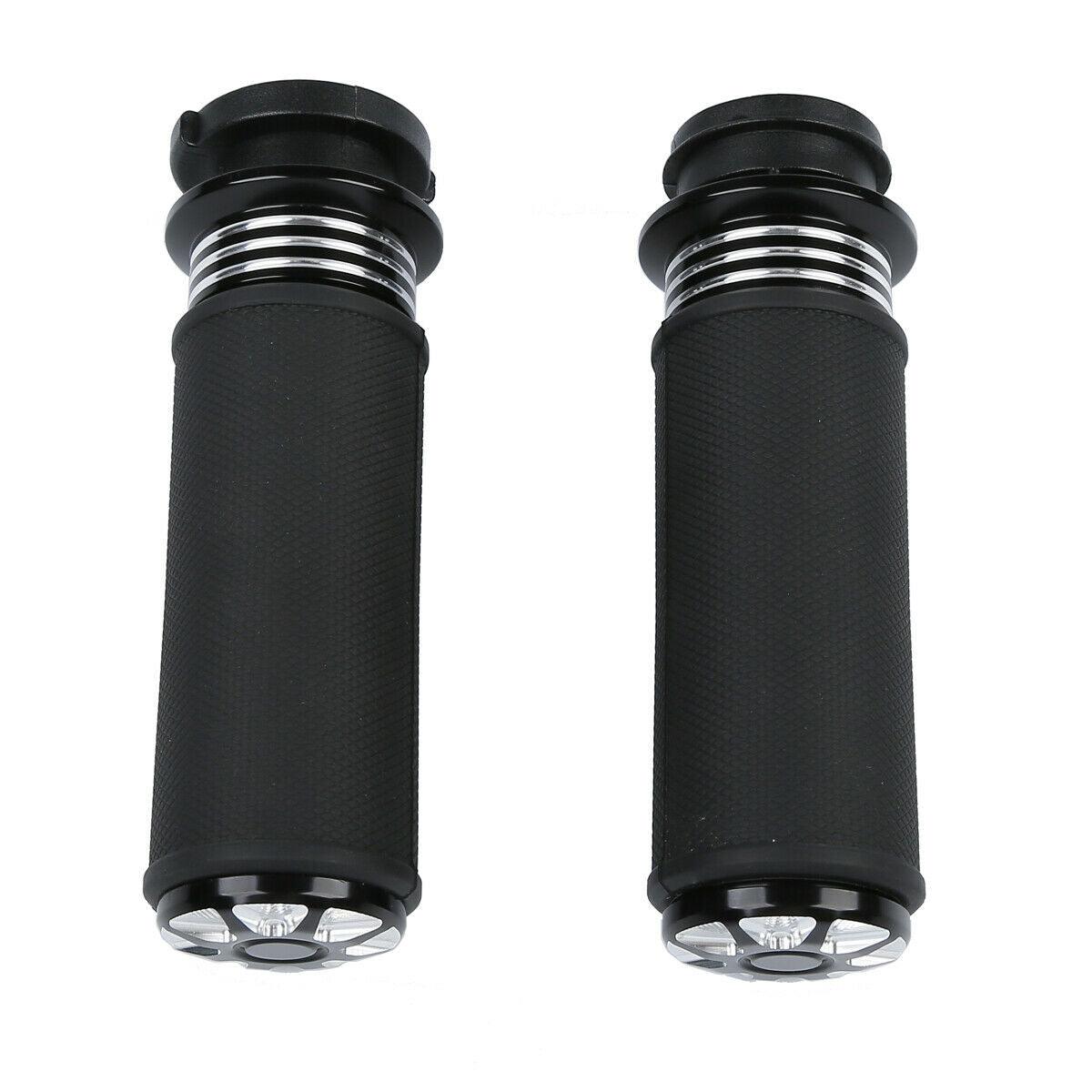 1" 25mm Black Electric Handlebar Bar Grips For Harley Davidson Touring 2008-2020 - Moto Life Products