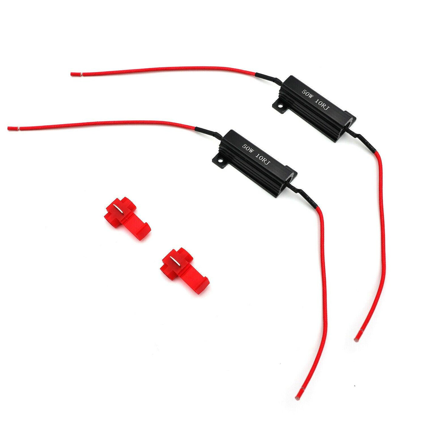 Black 2x Load Resistor Resistance LED Indicator DRL Turn Signal 50Watt 10 ohm - Moto Life Products