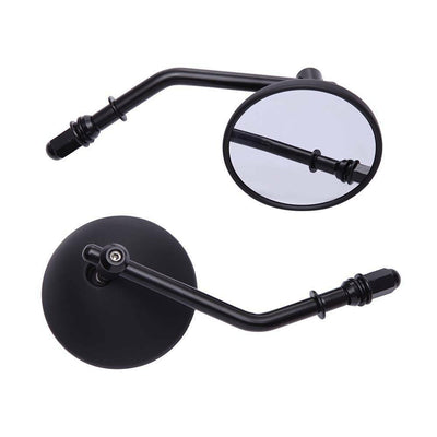 For Harley Touring Glide Sportster Dyna Rear View Side Mirrors Short Stem Round - Moto Life Products