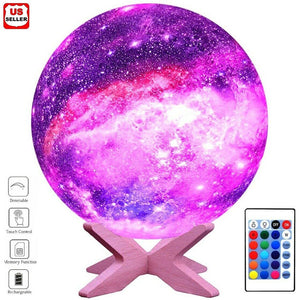 3D Printing Galaxy Lamp Moonlight USB LED Night Lunar Light Touch Color Changing - Moto Life Products