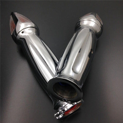Hand Grips 25mm CHROMED Turn Signals for Harley Davidson Customs Dyna - Moto Life Products