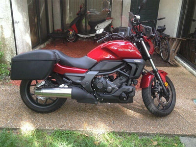 New Hard Motorcycle Saddle bags w/ mounting kit For Harley Honda Kawasaki Black - Moto Life Products