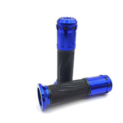 7/8" 22mm Blue CNC Rubber Handbar Grip For Kawasaki Ninja ZX10R ZX12R ZX14R - Moto Life Products