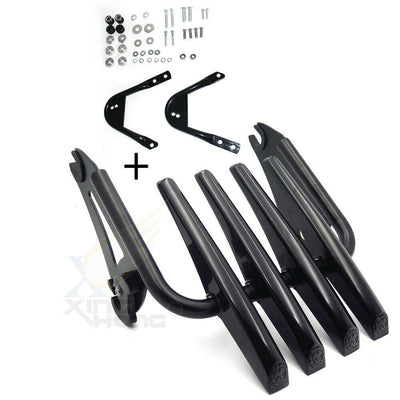 Black Detachable Stealth Luggage Rack For 97-08 Harley Touring Street Glide - Moto Life Products