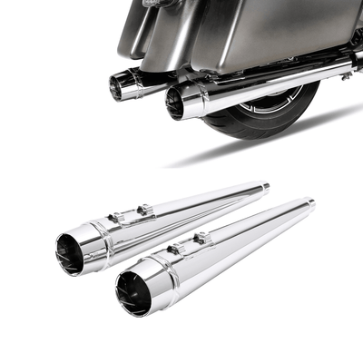4'' Megaphone Slip-on Silencers Exhaust Pipe Fit For Harley Touring Glide 95-16 - Moto Life Products