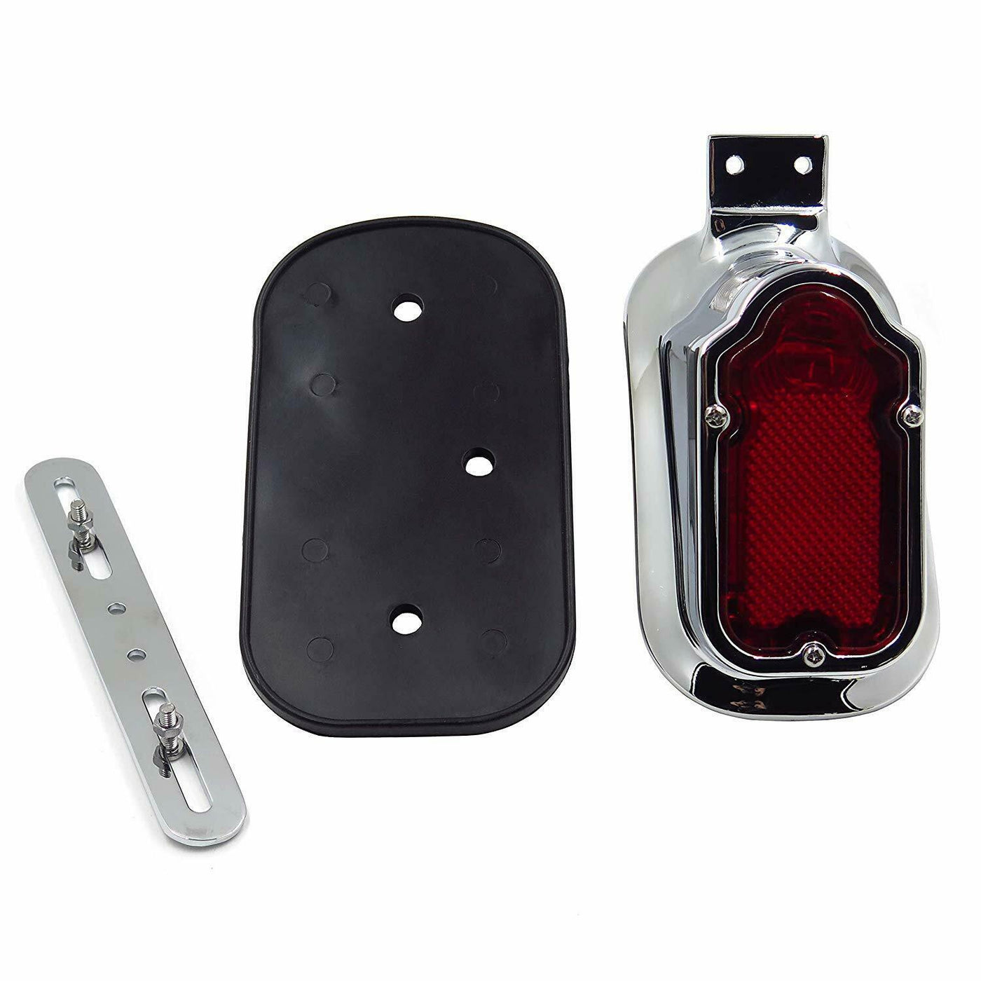 12V Motorcycle Metal Chrome Red Tombstone Brake Tail Light For Harley - Moto Life Products