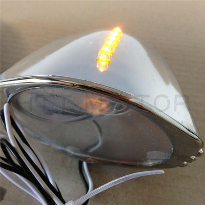 Chrome Pig Spotter 2 Mirrors - Spotters Mirror Set (Built in LED Turn Signals) - Moto Life Products