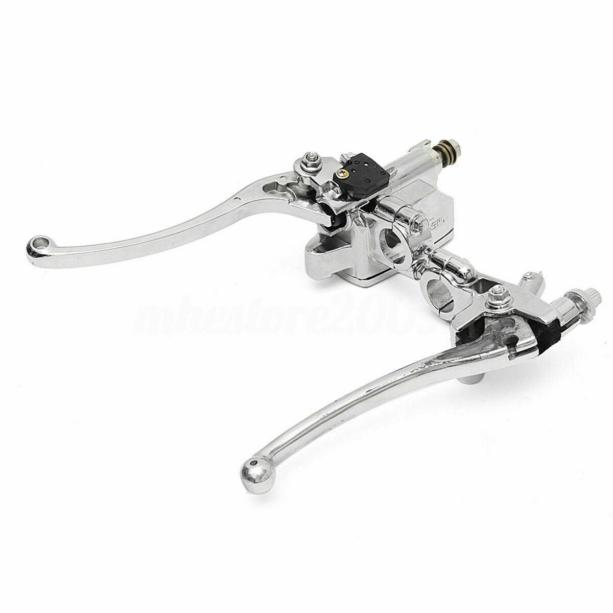 7/8" Motorcycle Handlebar Hydraulic Brake Master Cylinder & Clutch Lever Chrome - Moto Life Products