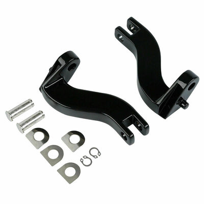 Black Passenger Footpeg Mount Fit For Harley Touring Street Road Glide 93-21 - Moto Life Products