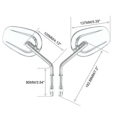 Chrome Rear View Side Mirrors For Harley Touring Road King Street Electra Glide - Moto Life Products