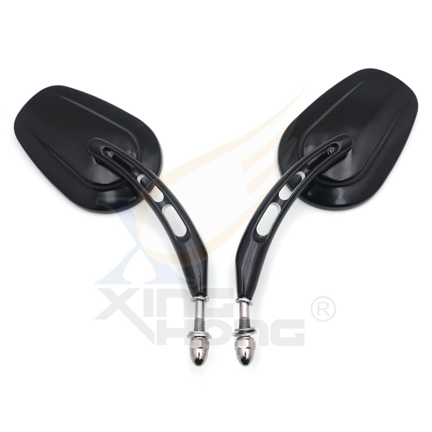 Black Big Side Mirrors For 1982-later Harley Night Train FXSTB Springer Softail - Moto Life Products