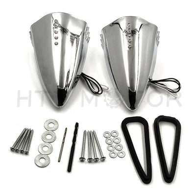 Chrome Pig Spotter 2 Mirrors - Spotters Mirror Set (Built in LED Turn Signals) - Moto Life Products