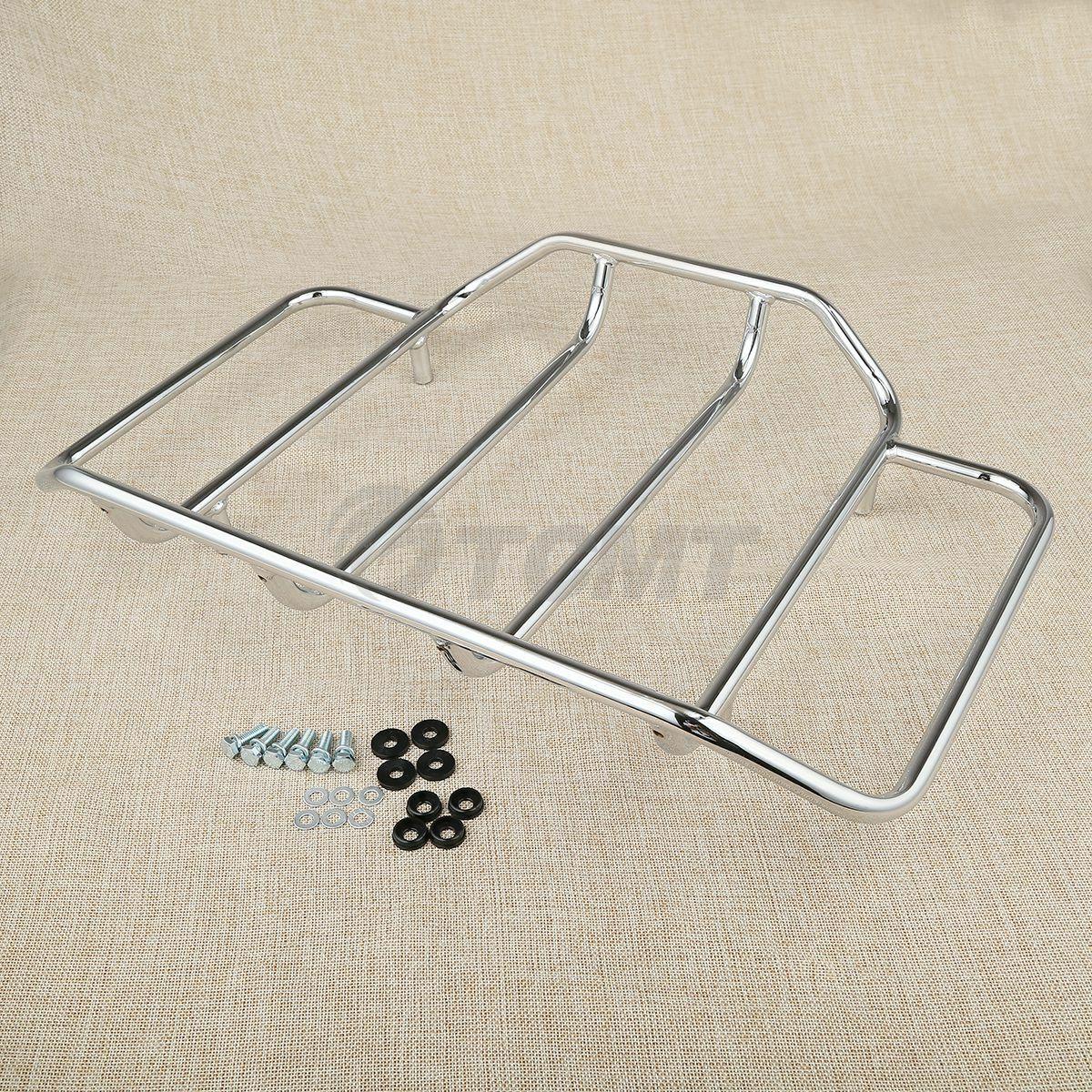 Chrome Luggage Top Rack Fit For Harley Touring Tour Pak Road King Street Glide - Moto Life Products