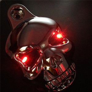 CHROME LED Skull Horn Cover Fit For Harley Big Twins V-Rods Stock Cowbell 92-13 - Moto Life Products