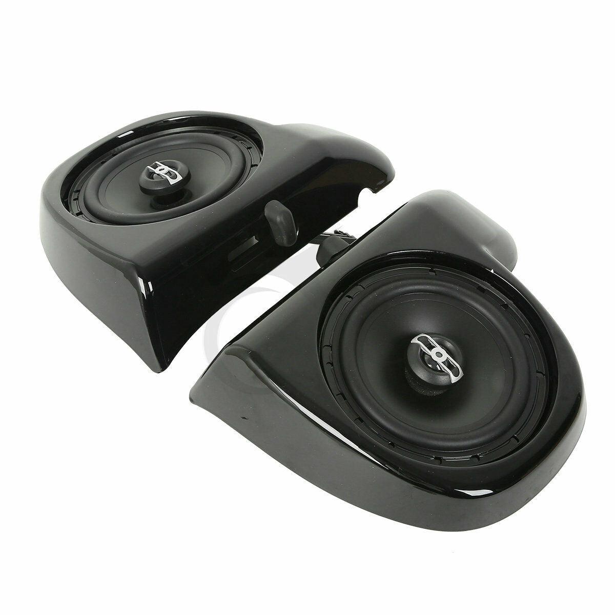 Black 6.5" Lower Vented Fairing Speaker Glove Box Fit For Harley Touring 14-21 - Moto Life Products