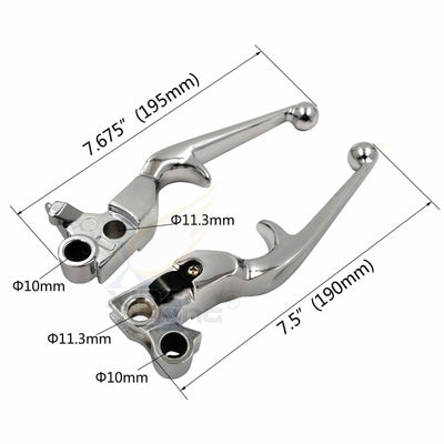 🔥 Chrome Brake & Clutch Lever For Harley XL883 XL1200 Dyna FXD Softail Touring - Moto Life Products