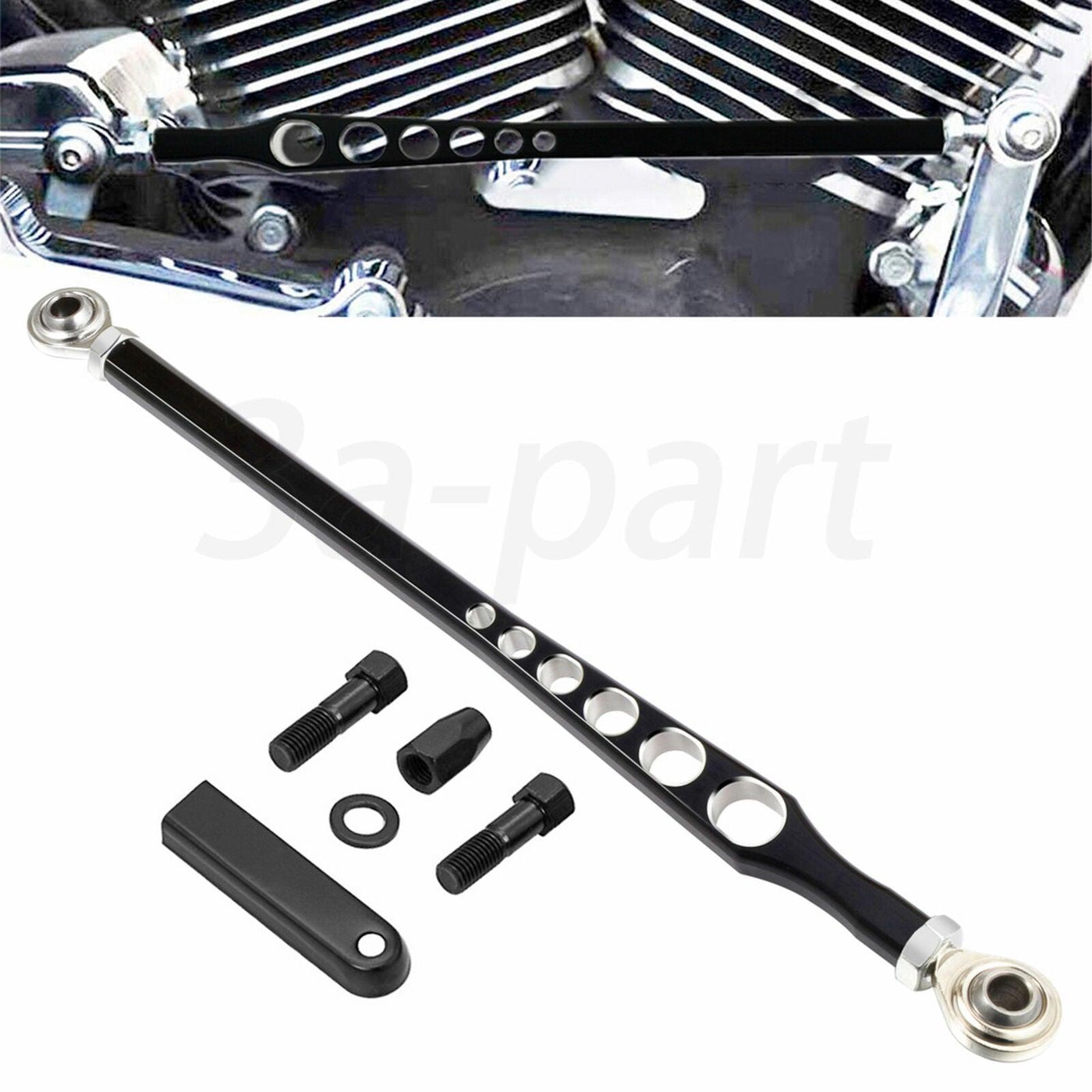 Black Shift Linkage Shifter Link Fit For Harley Touring Softail Road King 80-22 - Moto Life Products