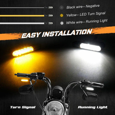 Handlebar LED Turn Signals Blinker Running Light For Harley Sportster 1200 883 - Moto Life Products
