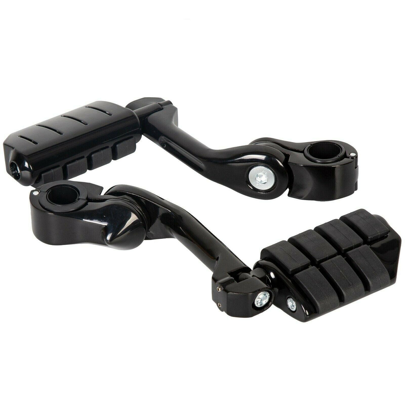 BLK Motorcycle Long Angled Foot Highway Pegs For Harley 1-1/4" Engine Guard - Moto Life Products