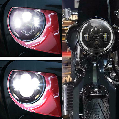 7" inch LED Headlight DRL Angel Eyes for Harley-Davidson Honda Yamaha Motorcycle - Moto Life Products