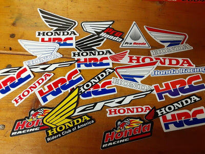 Lot Set of 10 Honda Style Stickers Racing Motorcycle Motocross - Moto Life Products
