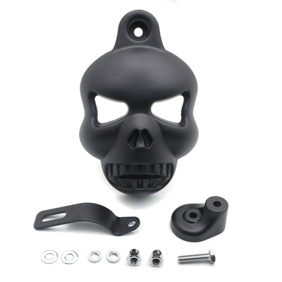 Black Skull Horn Cover For Harley Big Twins V-Rods Stock Cowbell Horns 1992-2020 - Moto Life Products
