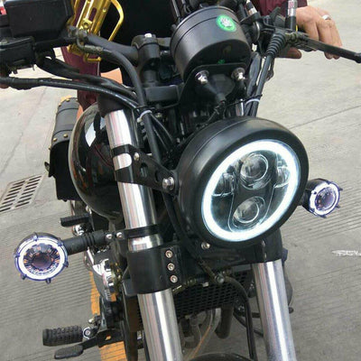 6.5 inch Motorcycle Headlight Round LED Projector Bracket For Harley Cafe Racer - Moto Life Products
