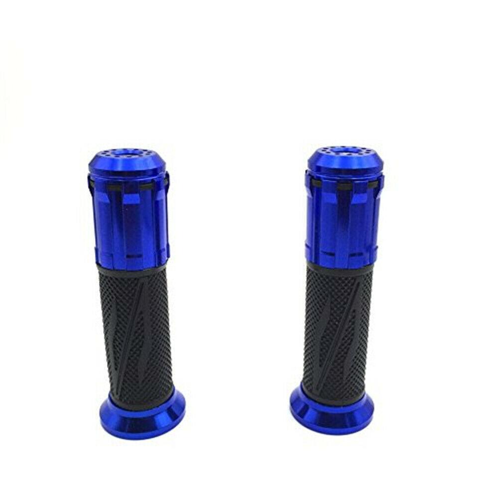 7/8" 22mm Blue CNC Rubber Handbar Grip For Kawasaki Ninja ZX10R ZX12R ZX14R - Moto Life Products