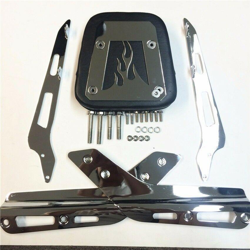 For Honda VTX 1300C 1800C 1800F Chrome Backrest Passenger Sissy Bar Leather Pad - Moto Life Products