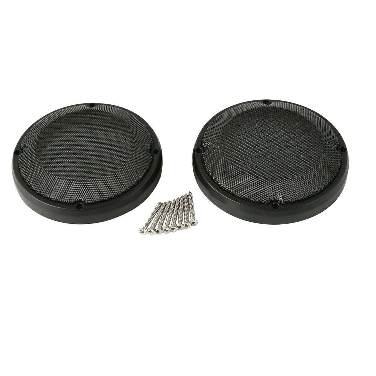6.5" Saddlebag Lid Speaker Grills Covers Screws Fit For Harley Touring 83-22 18 - Moto Life Products