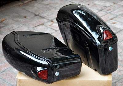 Saddlebags Saddle Bags Luggage w/ Turn Signal Brackets For Harley Honda Yamaha - Moto Life Products