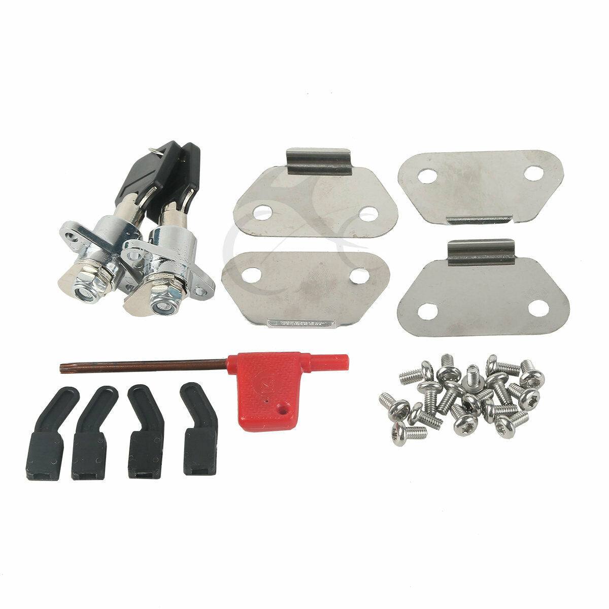 Saddle Bag Latch Lock Lid Hardware kit Fit For Harley Touring Street Glide 93-13 - Moto Life Products