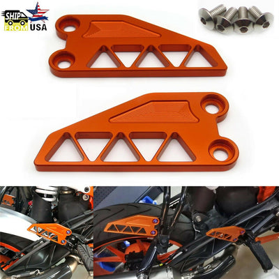 2Pcs Orange Rear Foot Pegs Heel Cover For KTM 250 390 Duke 2017 2018 2019 2020 - Moto Life Products
