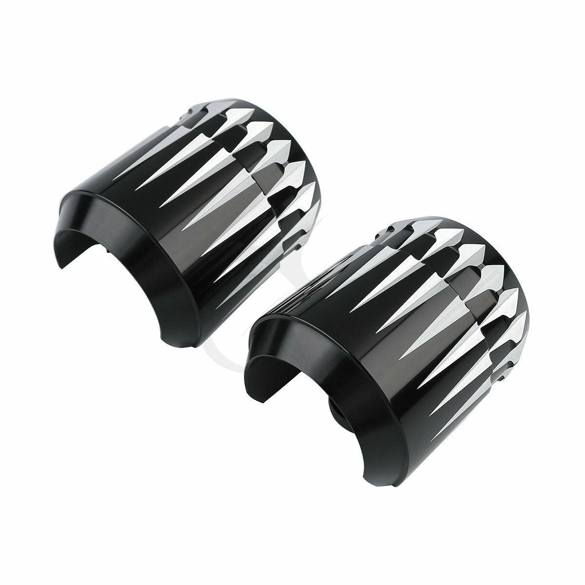 Black Lower Fork Slider Covers Fit For Harley Road Street Glide 84-13 Aluminum - Moto Life Products