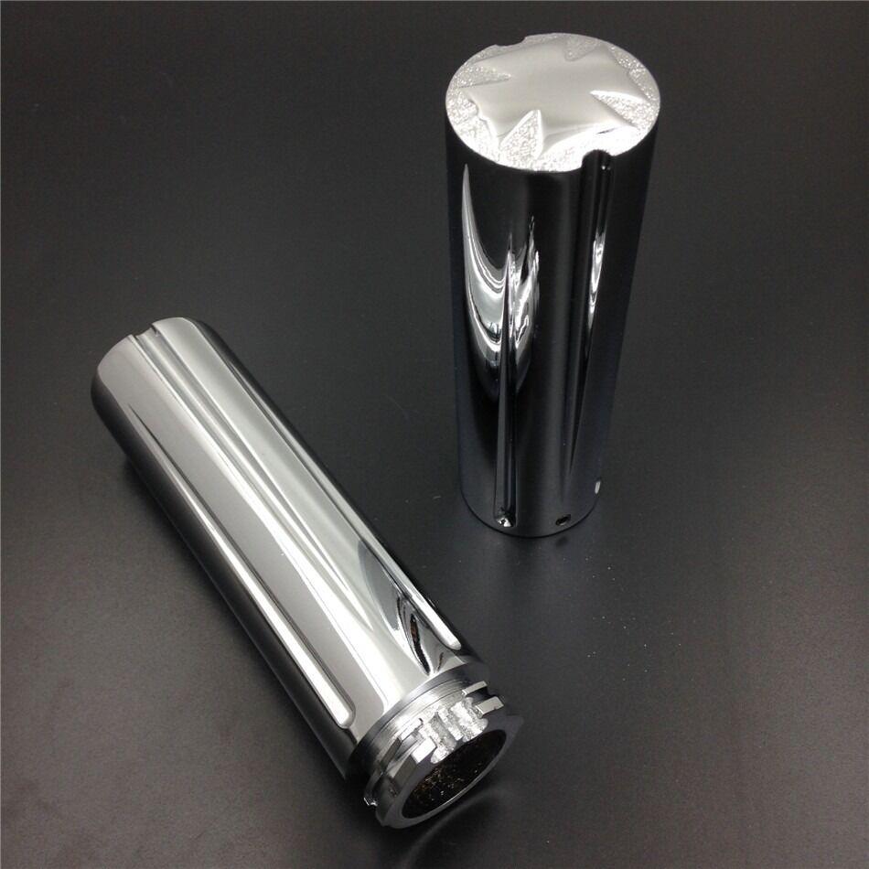 Motorcycle chrome Cross End Style 7/8" inch  Hand Grips For Honda Suzuki Kawasak - Moto Life Products