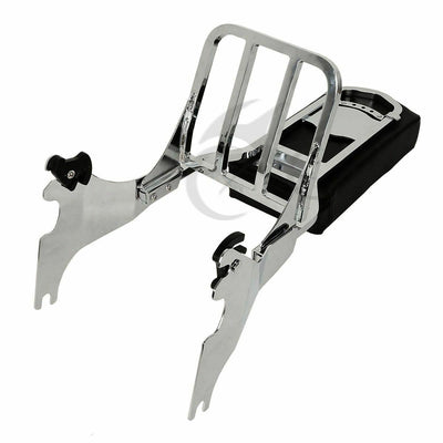 Chrome Backrest Sissy Bar Luggage Rack Fit For Harley Iron 883 XL883N 2004-2021 - Moto Life Products