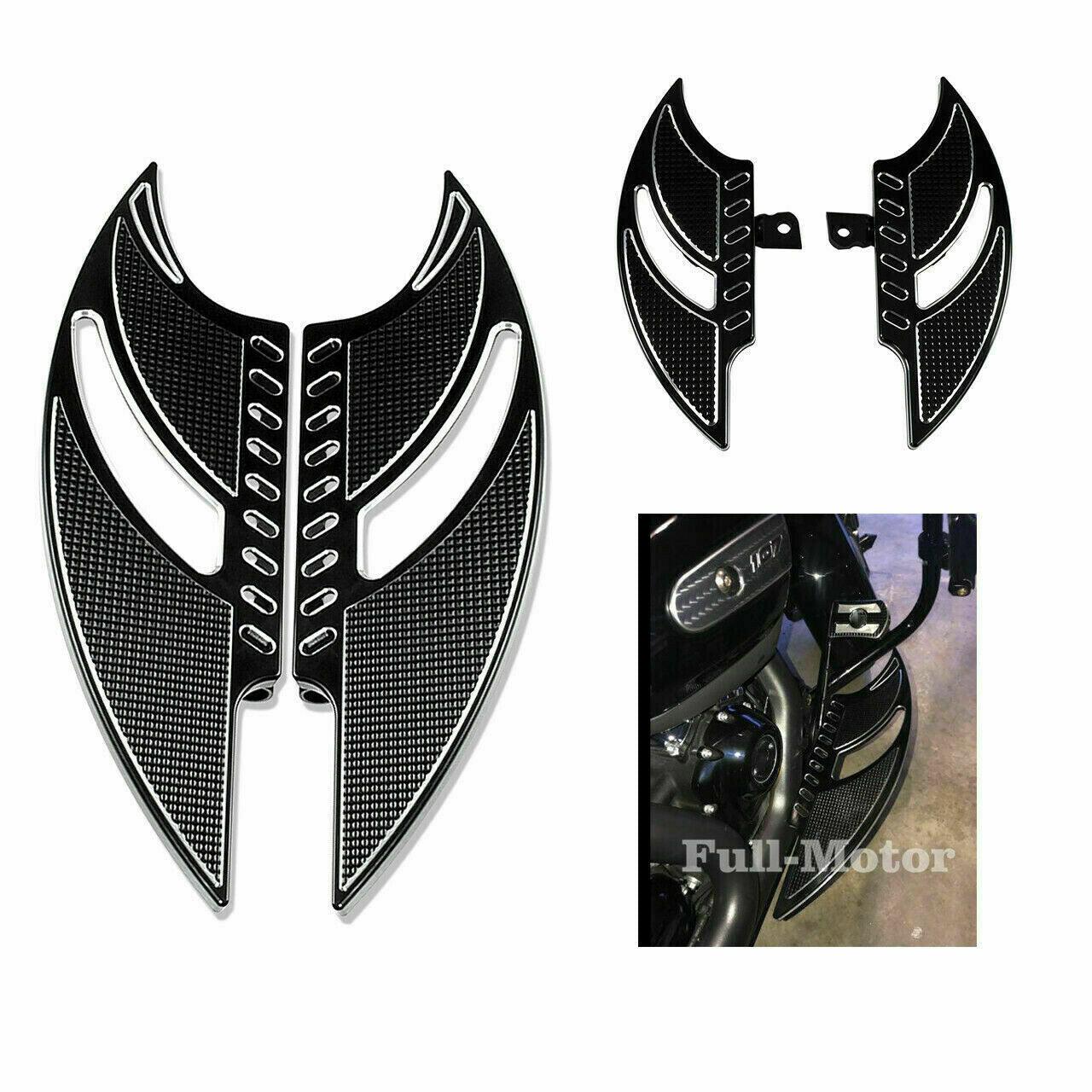 Black/Chrome Front+ Rear Foot Pegs Floorboard For Harley Electra Glide Road King - Moto Life Products