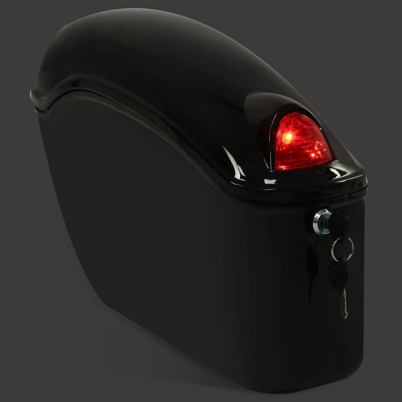 Black Hard Saddle Bags Trunk Luggage w/ Lights Mount Bracket Motorcycle Cruiser - Moto Life Products