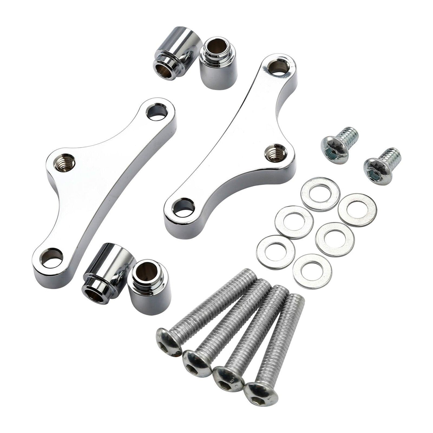 Chrome Fender Mounting Brackets Kit Fit For Harley Touring Electra Glide 00-13 - Moto Life Products