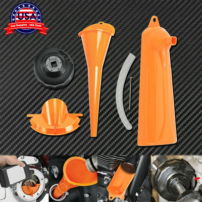 1 Set Crankcase Fill Primary Case Drip-Free Oil Funnel Filter End Cap Wrench - Moto Life Products