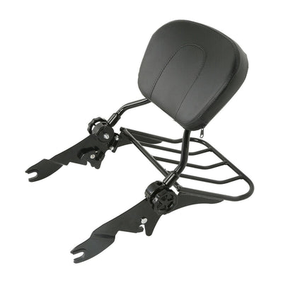 Black Backrest Sissy Bar Luggage Rack Fit For Harley Road Street Glide 2009-2021 - Moto Life Products