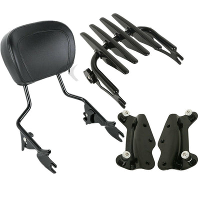 Backrest Sissy Bar Stealth Luggage Rack Dock Hardware For Harley Touring 09-13 - Moto Life Products