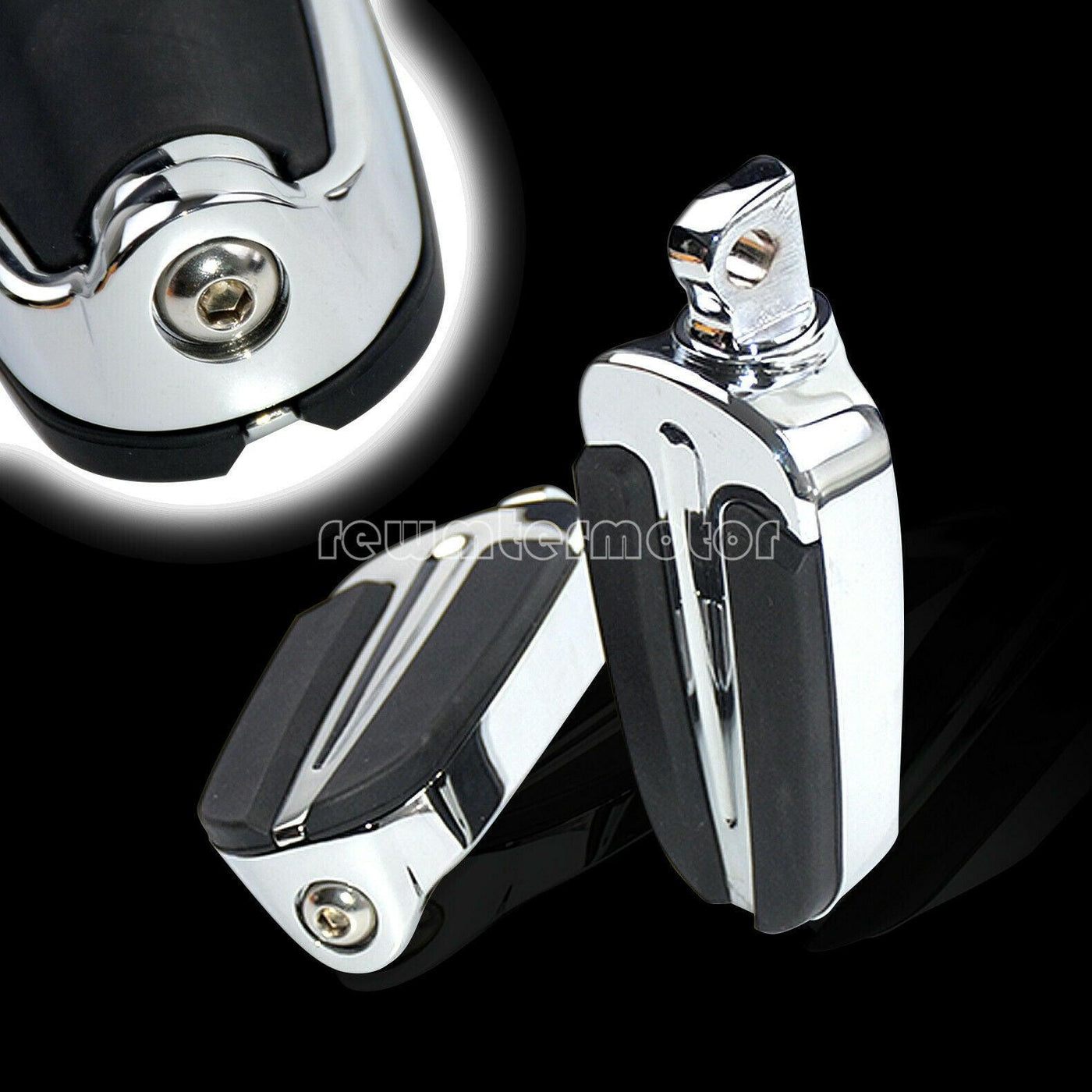 2X Motorcycle Chrome Footpegs Male Mount Foot Pegs Fit For Harley Touring Dyna - Moto Life Products