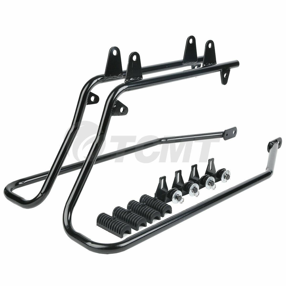 ZXMT Hard Saddlebag Conversion Support Brackets – Fits Harley Dyna 2008-2017 – Black Powder Coated, Iron