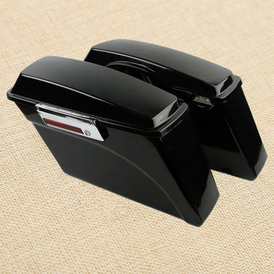 Vivid Black Saddlebags Saddle Bags + Conversion Brackets Fit For Harley Softail - Moto Life Products