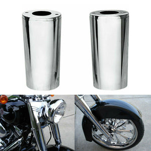 Chrome Fork Slider Cover Cowbells For Harley Electra Street Tour Glide Road King - Moto Life Products