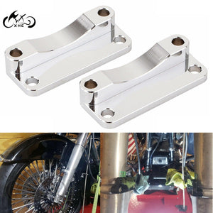 Chrome CNC Front Fender Riser Relocator For Harley Touring FLHTCU 21" Tire Wheel - Moto Life Products