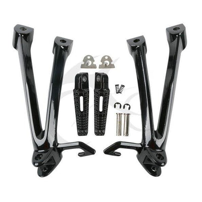 Rear Foot Pegs Footrest Black Fit For SUZUKI GSXR 600 GSXR 750 2006-2007 06-07 - Moto Life Products